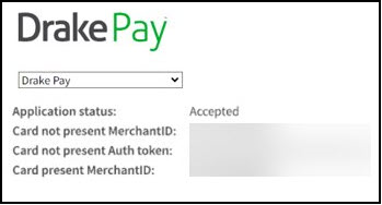 Image showing that the Drake Pay application was accepted.